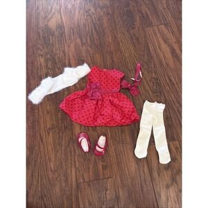 American Girl Doll MARYELLEN Christmas Party Outfit complete 2016 VGC shoes Rare